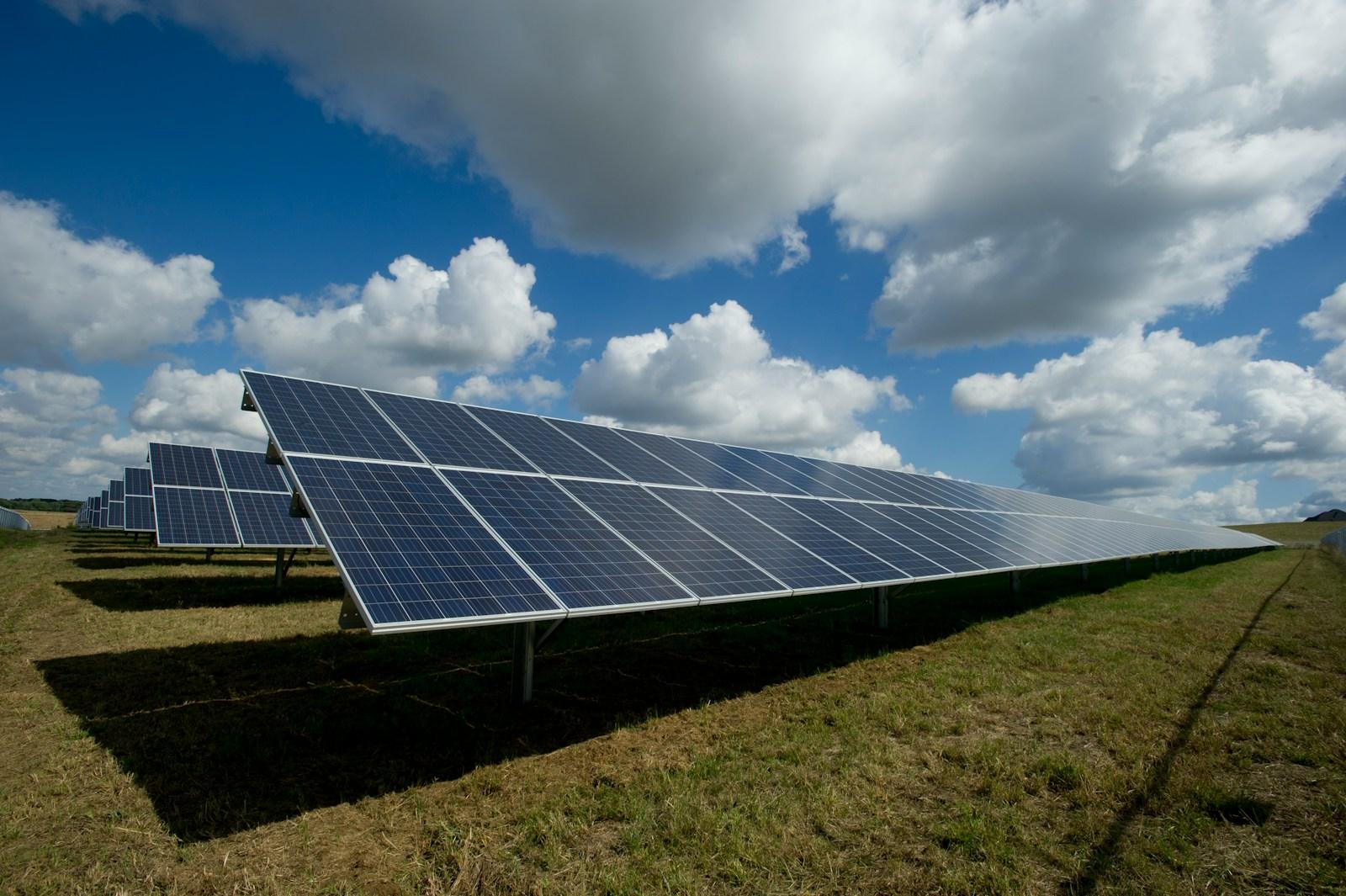 Renewable energy infrastructure under clear sky