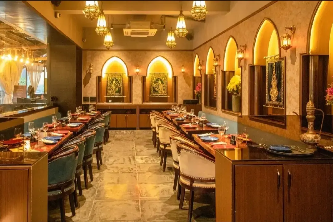 Ark restaurant interior with contemporary lighting and decor